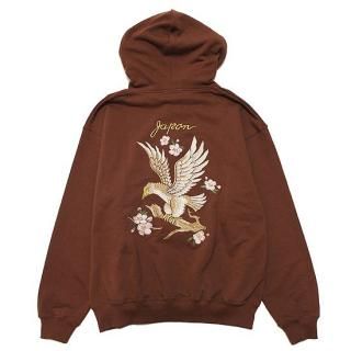 SCHOTT å EMB. CHERRY BLOSSOM JAPAN EAGLE HOODED 7824231004/BROWN