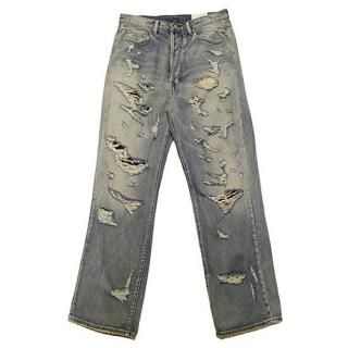 mnml ߥ˥ޥ ULTRA BAGGY DISTRESSED DENIM PANTS/VINTAGE BLUE