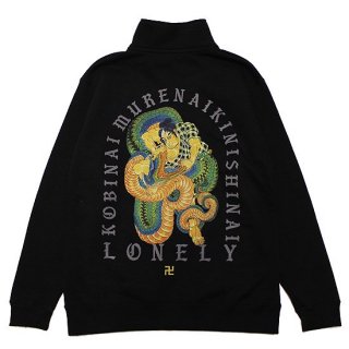 LONELY  ꡼ GRAPEVINE HALF ZIP CREW/BLACK