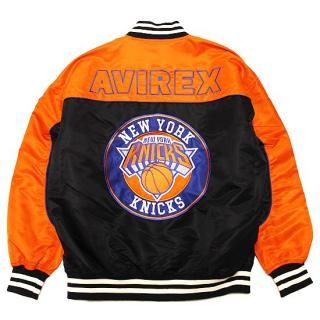 AVIREX x NBA å NBA NEWYORK KNICKS NYLON JACKET 7835152010/ORANGE