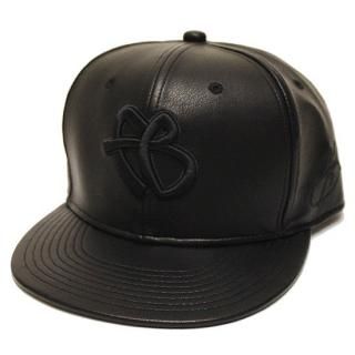FUBU ե FB FAUX LEATHER CAP/BLACK