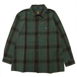 FB COUNTY եӡƥ CHECKER FLANNEL L/S SHIRT/BLACKxGREEN