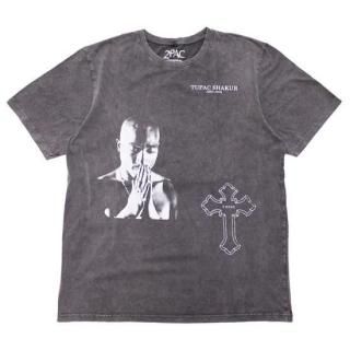 TUPAC 2ѥå 2PAC PHOTO CROSS STONEWASH S/S TEE/BLACK