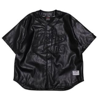 FUBU ե FAUX LEATHER BASEBALL SHIRT/BLACK