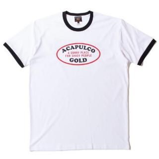 ACAPULCO GOLD ץ륳 OVAL LOGO RINGER S/S TEE/WHITExBLACK