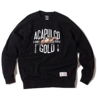 ACAPULCO GOLD ץ륳 HORSE RACE RAGLAN CREWSWEAT/BLACK