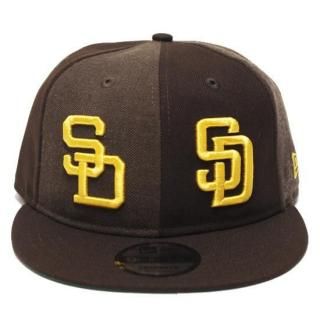NEWERA ˥塼 SANDIEGO PADRES DOUBLE LOGO 9FIFTY SOFT BUCKRUM CAP/BURNT WOOD