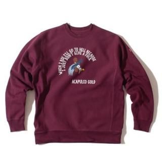 ACAPULCO GOLD ץ륳 DGAF CREWNECK SWEAT/BURGUNDY
