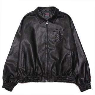 FUBU ե FAUX LEATHER STUDS PATCH JACKET/BLACK
