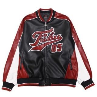 FUBU フブ FAUX LEATHER GAME JACKET/RED