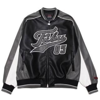 FUBU フブ FAUX LEATHER GAME JACKET/GREY