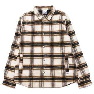 PRO CLUB プロクラブ HEAVYWEIGHT FLANNEL SHIRT JACKET/BROWNxCREAM PLAID