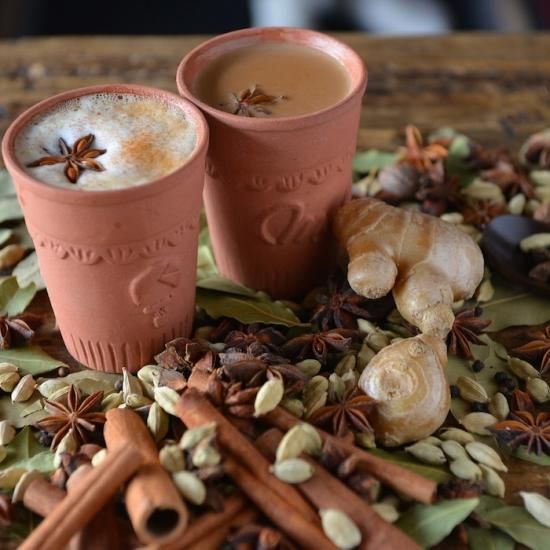 美濃焼きチャイ用素焼きカップ&マサラチャイ80g缶セット ※ティー