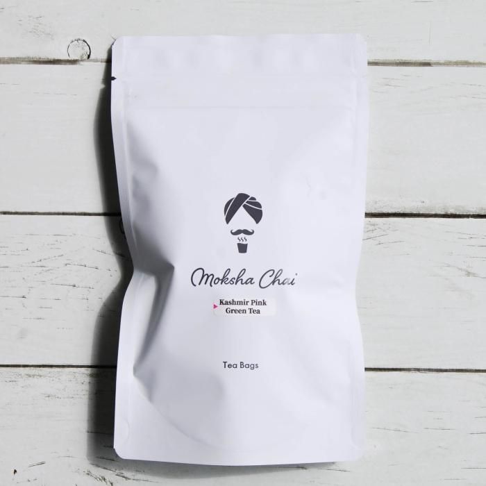 ミッタルティー　ピーチ・カモミール　印度緑茶葉100gパウチ袋入り カシミールピンク グリーンティー ティーバッグ 15包/50包/100包