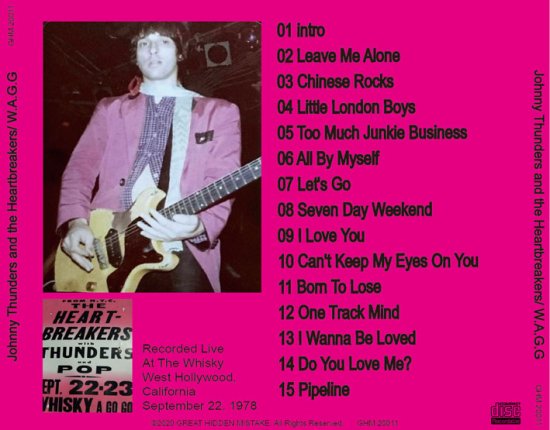 Johnny Thunders and the Heartbreakers / W.A.G.G (1CDR) - コレクターズCD,DVD通販  BEATNIKGROOVE.COM (We can ship overseas)