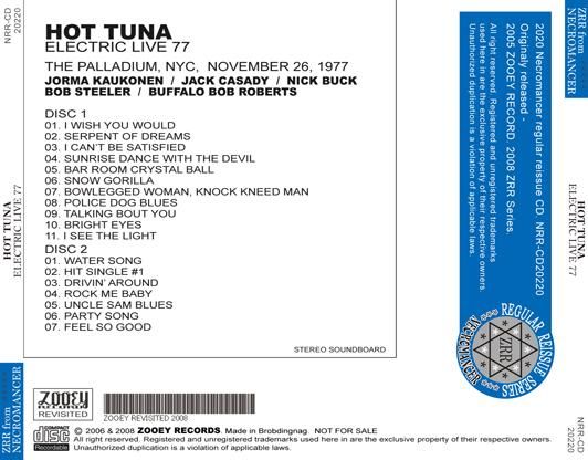Hot Tuna　Electric Hot Tuna Recorded Live HOT TUNA / ELECTRIC LIVE 77