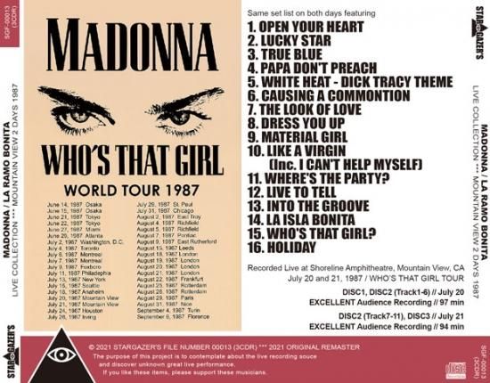 madonna 2枚組 Who's That Girl 1987 osaka madonna 2枚組 Who's That Girl 1987 osaka Gripsweat - MADONNA