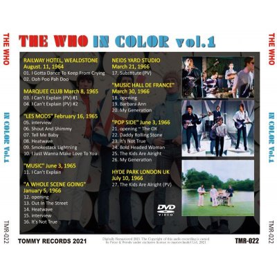 THE WHO / IN COLOR Vol.1 DVD