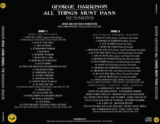 GEORGE HARRISON / ALL THINGS MUST PASS SESSIONS GEORGE HARRISON / ALL THINGS MUST PASS SESSIONS