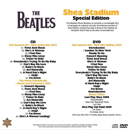 THE BEATLES / SHEA STADIUM : GOLDEN SLUMBERS SPECIAL EDITION