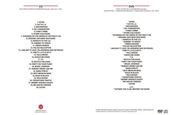 RED HOT CHILI PEPPERS / FREAKS OUT - LIVE AT THE CLUB RED HOT CHILI PEPPERS / FREAKS OUT - LIVE AT THE CLUB