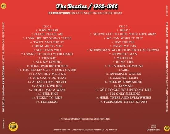 THE BEATLES / 1962-1966 : EXTRACTIONSDISCRETE MULTITRACKS STEREO REMIX THE BEATLES / 1962-1966 : EXTRACTIONSDISCRETE MULTITRACKS STEREO REMIX