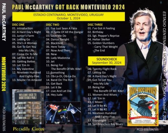 PAUL McCARTNEY / 2024 GOT BACK MONTEVIDEO