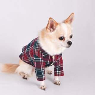 【A.U.S. Dogs】ミニヘリンボーンチェックシャツ