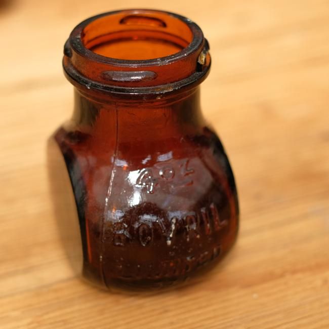 アンティーク ガラス瓶 BOVRIL ボブリル 3点セット 3dad3e232a37fae819ee070fe8ae18