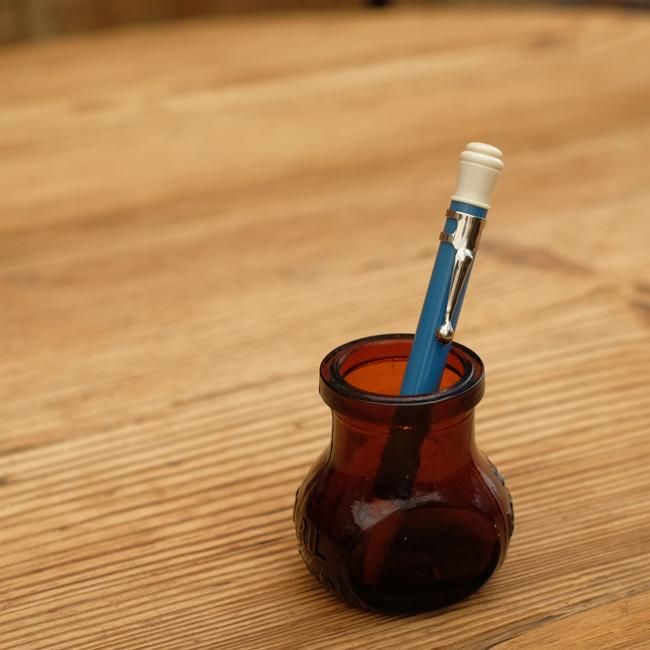 シャープペンシル 水色x白 イギリス ヴィンテージ