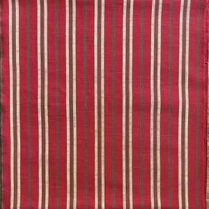 しつけ付　未使用　貴重　会津もめん　綿　反物　本染　一反分　山田木綿　紺　赤　茶 縞柄1（紺）【山田木綿織元】