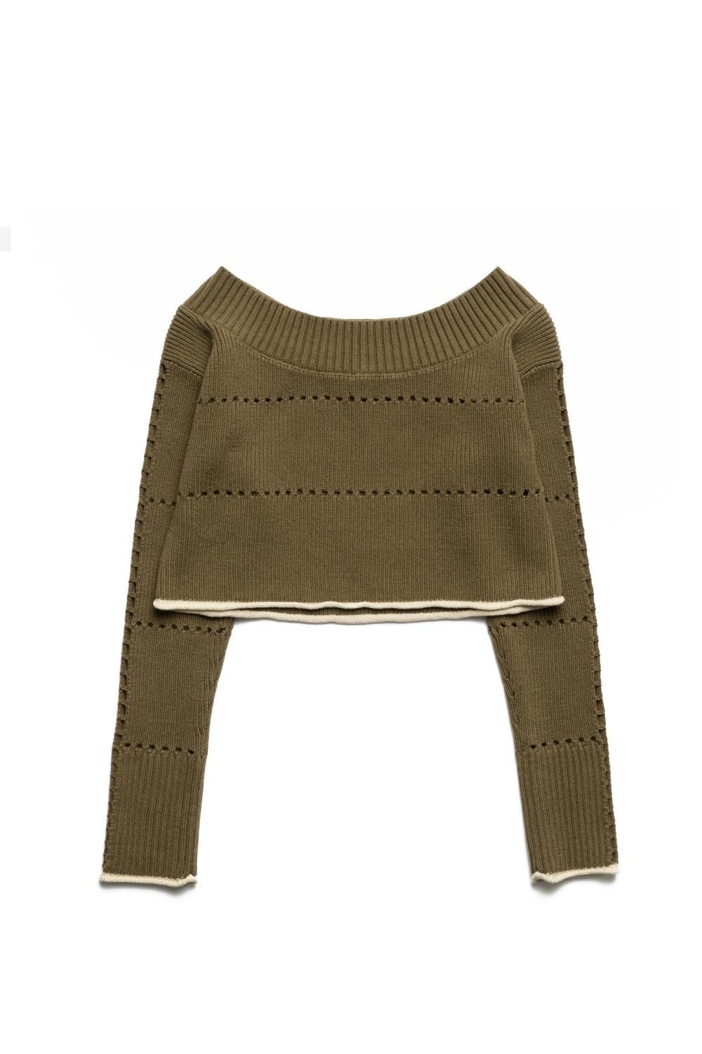 アイレットニットセットアップ（カーキ） - pinue