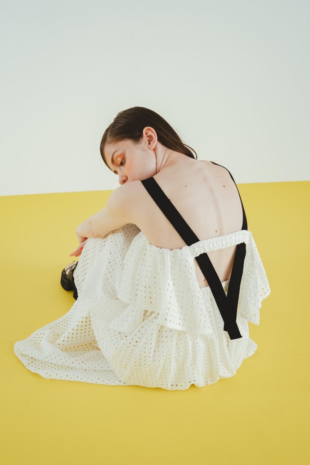 カットワークレースワンピース(WHITE) - PINUE カットワークレースワンピース(WHITE) - PINUE