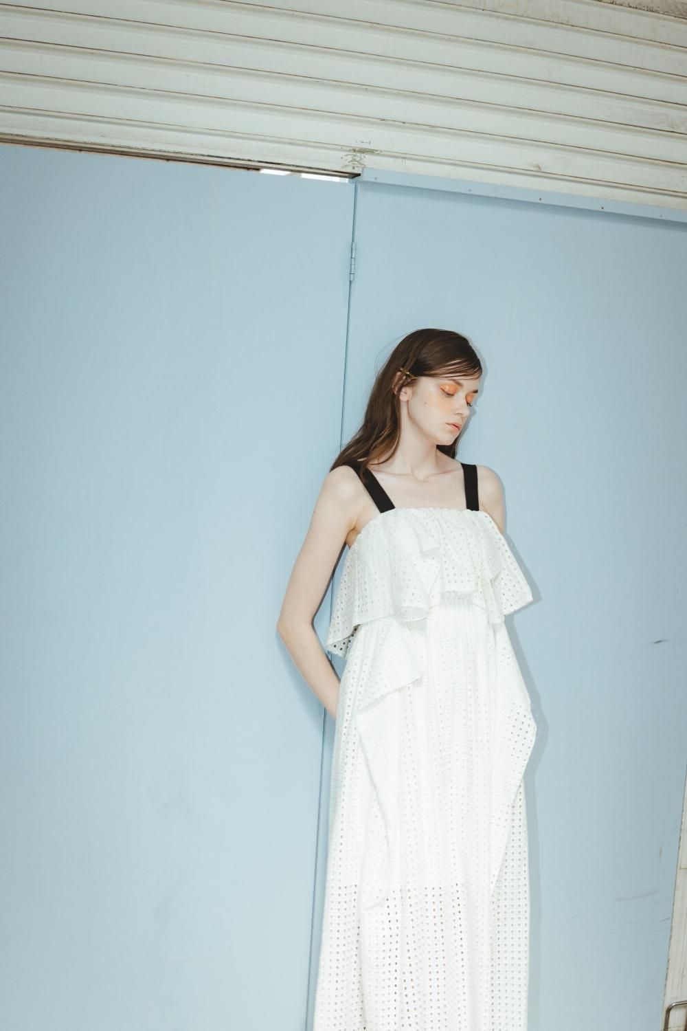 カットワークレースワンピース(WHITE) - PINUE カットワークレースワンピース(WHITE) - PINUE