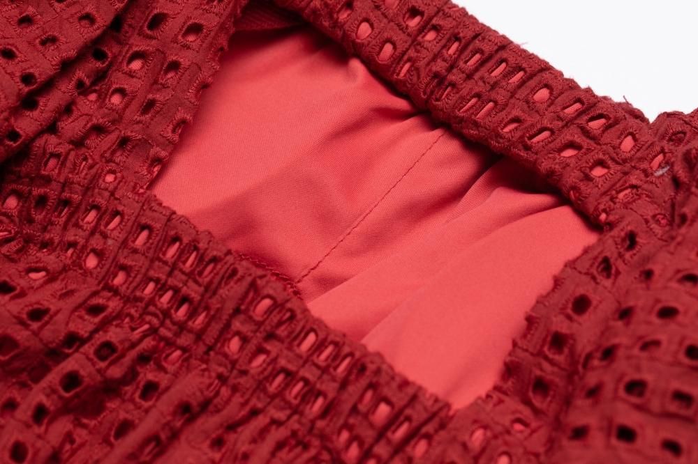 カットワークレースワンピース(CRANBERRY) - PINUE カットワークレースワンピース(CRANBERRY) - PINUE