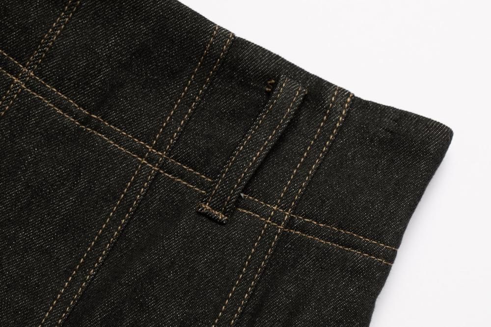 プリーツデニムセットアップ(BLACK) - PINUE プリーツデニムセットアップ(BLACK) - PINUE