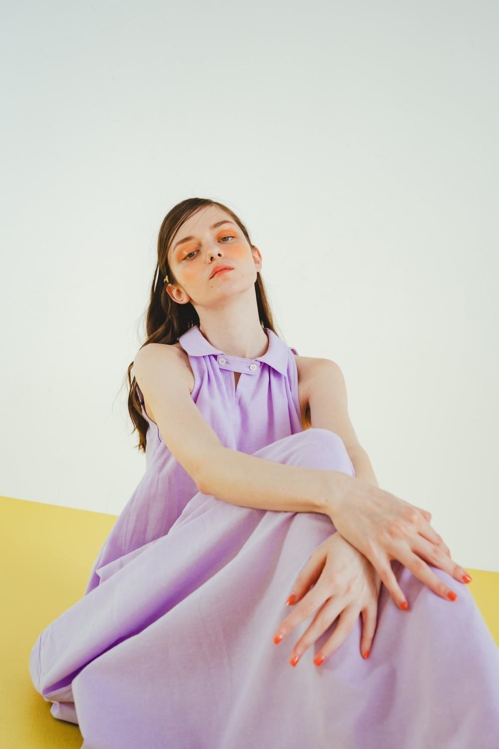 Aラインシャツワンピース（PURPLE） - PINUE