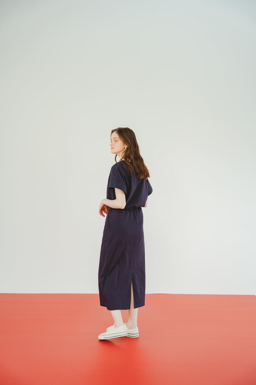 ドッキングカットワンピース(NAVY) - PINUE ドッキングカットワンピース(NAVY) - PINUE