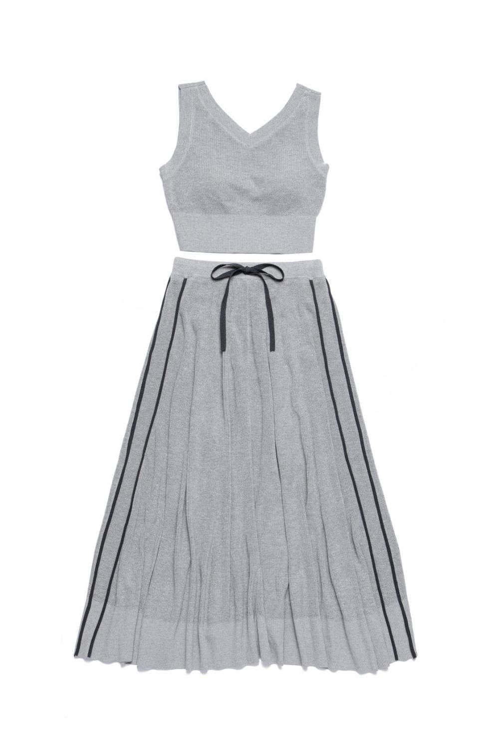 サイドラインニットセットアップ(GRAY) - PINUE サイドラインニットセットアップ(GRAY) - PINUE
