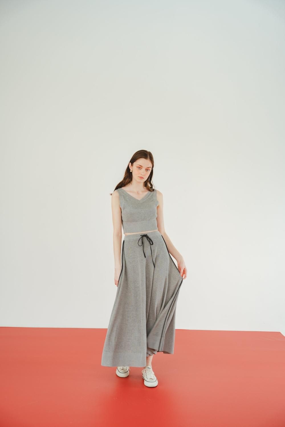 サイドラインニットセットアップ(GRAY) - PINUE サイドラインニットセットアップ(GRAY) - PINUE