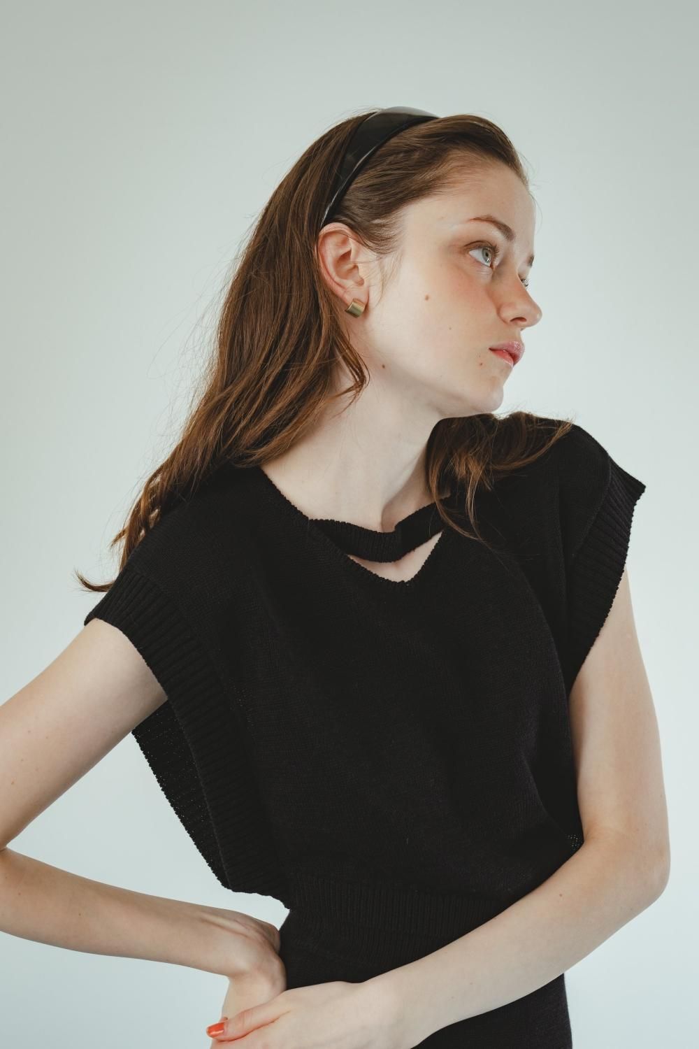 ハートトップニットセットアップ(BLACK) - PINUE ハートトップニットセットアップ(BLACK) - PINUE