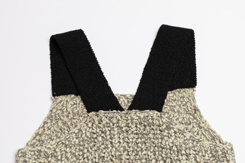 メッシュ切替ニットワンピース(MONOTONE) - PINUE メッシュ切替ニットワンピース(MONOTONE) - PINUE
