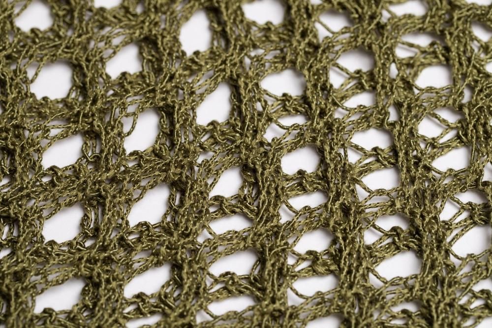 メッシュ切替ニットワンピース(KHAKI) - PINUE メッシュ切替ニットワンピース(KHAKI) - PINUE