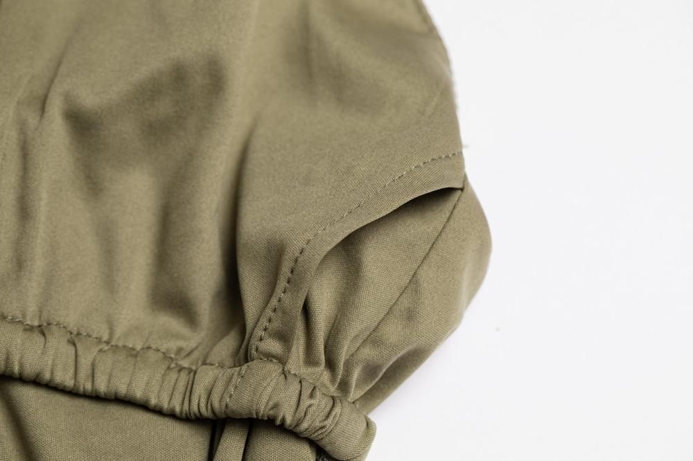 メッシュ切替ニットワンピース(KHAKI) - PINUE メッシュ切替ニットワンピース(KHAKI) - PINUE