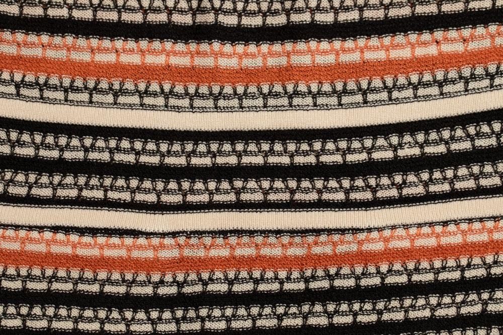 マルチカラーニットワンピース(BLACK×ORANGE) - PINUE マルチカラーニットワンピース(BLACK×ORANGE) - PINUE