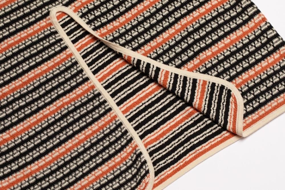 マルチカラーニットワンピース(BLACK×ORANGE) - PINUE マルチカラーニットワンピース(BLACK×ORANGE) - PINUE