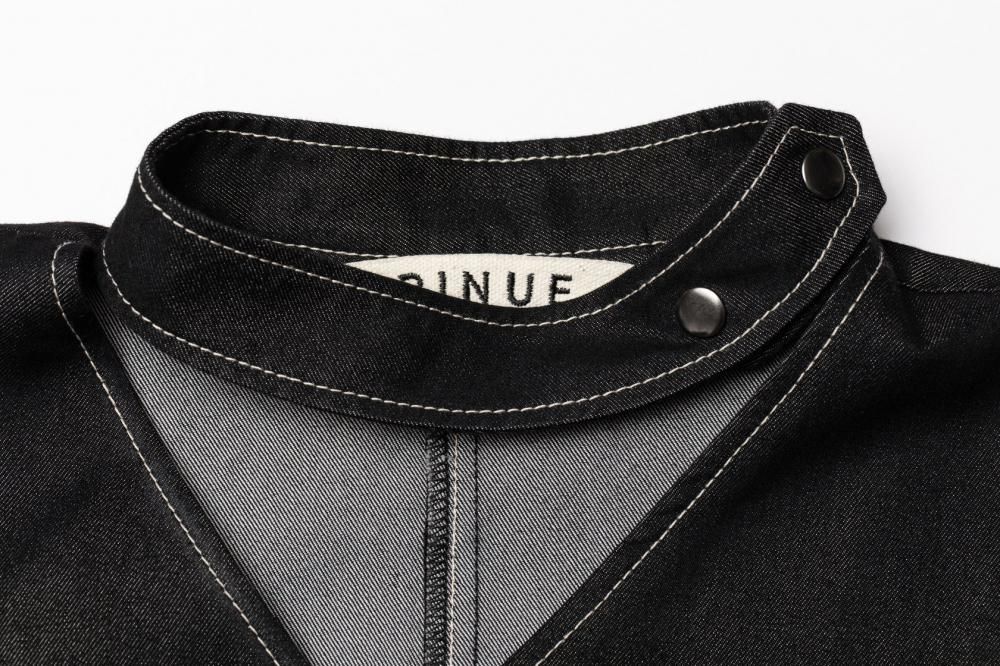 Vネックシャツワンピース(DENIM) - PINUE Vネックシャツワンピース(DENIM) - PINUE