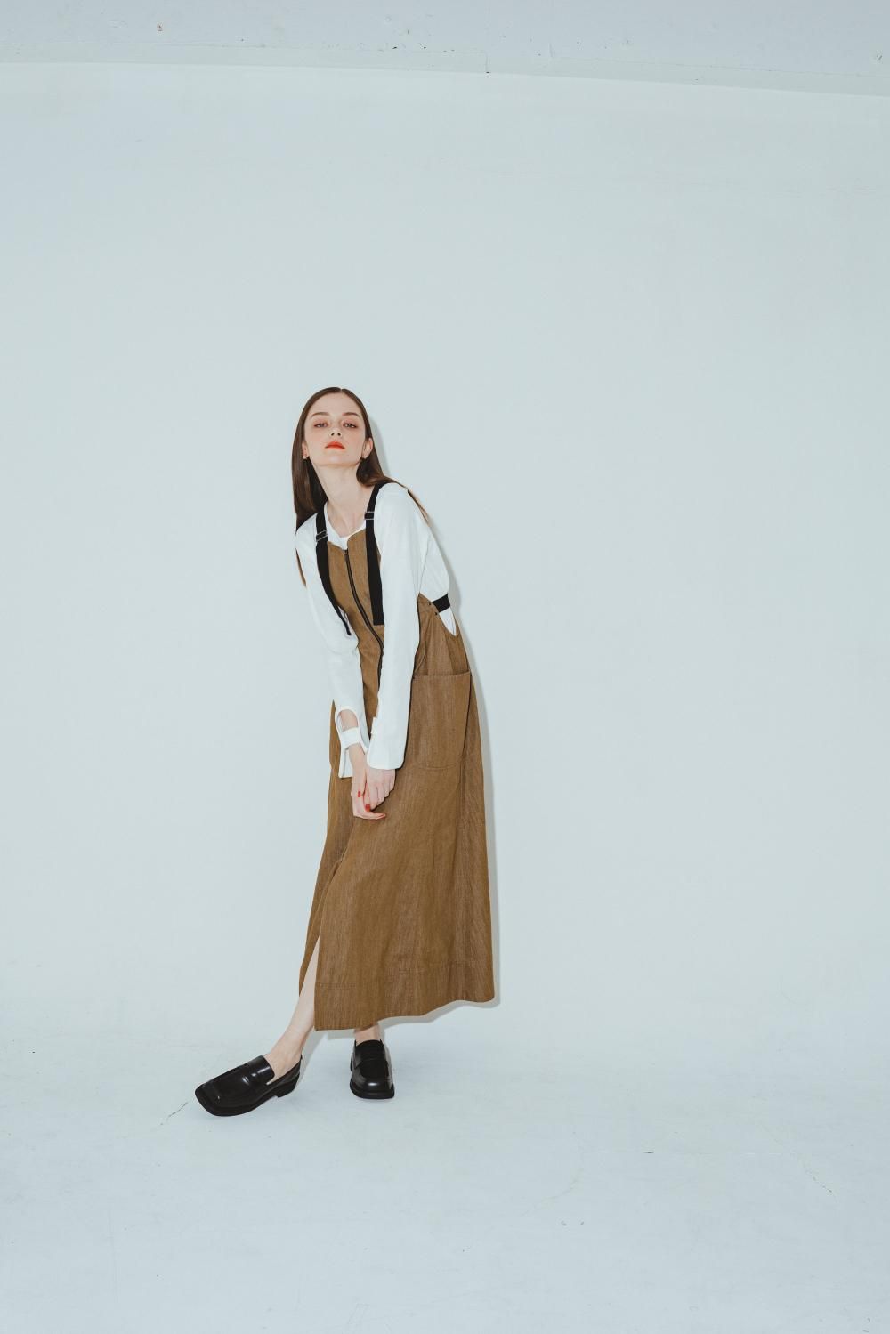 フロントジップジャンスカ(BROWN) - PINUE フロントジップジャンスカ(BROWN) - PINUE