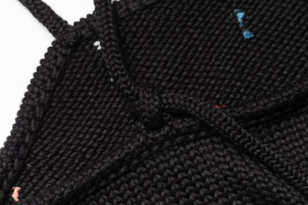 ハンドステッチニットキャミ＆カーデセット（BLACK） - PINUE