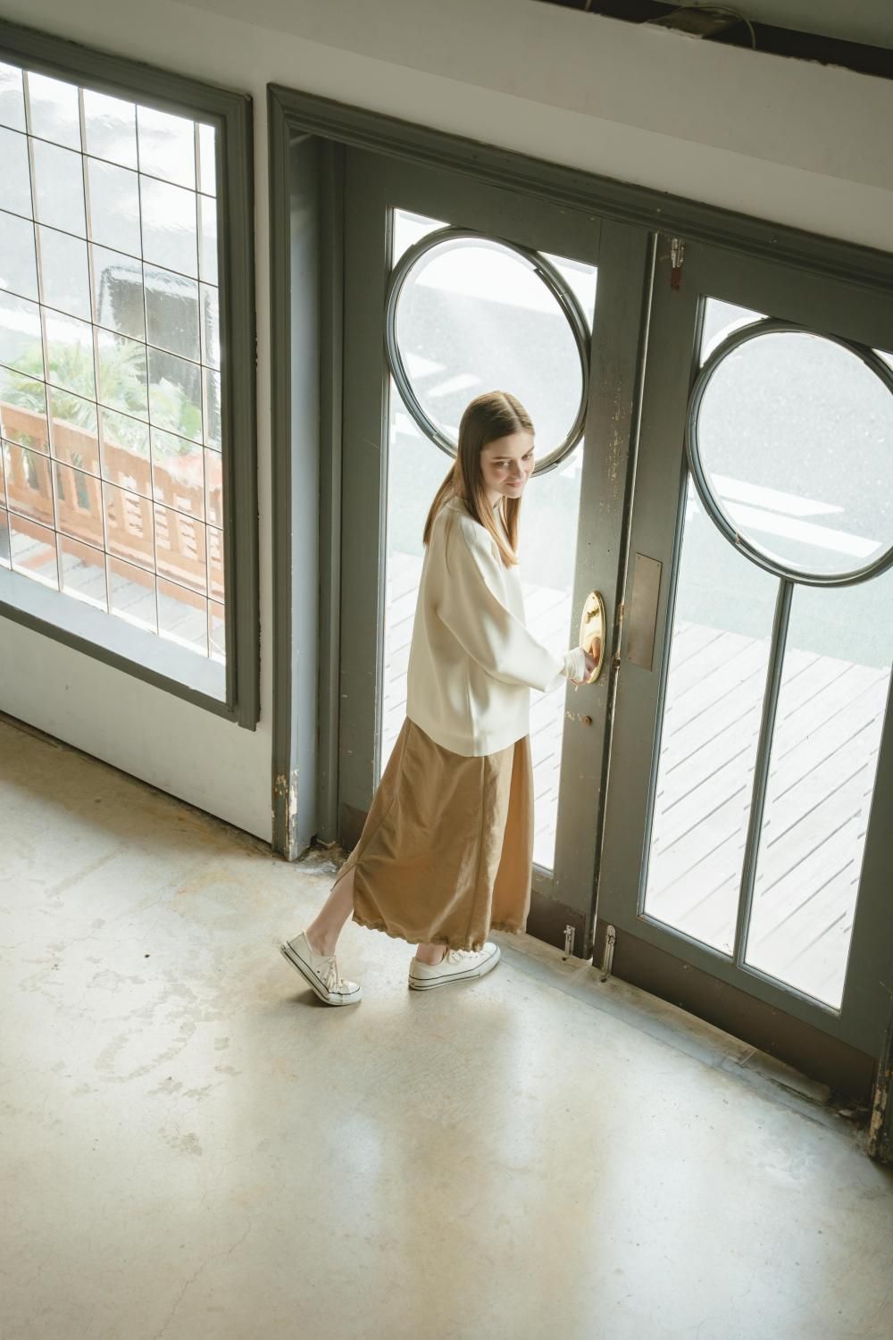 スウェットライクニットトップス（GRAY） - PINUE